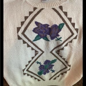 Vintage Tan Jay 80s  Floral  Sweater